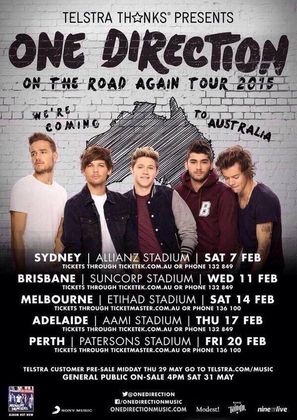 one direction 2015 tour dates