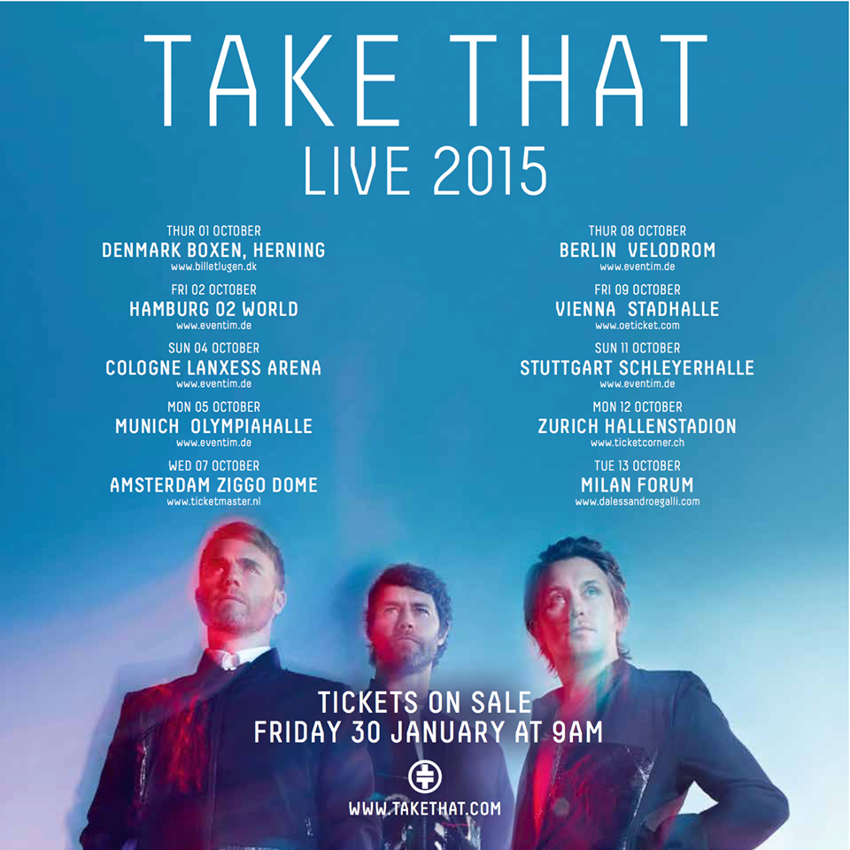 Take That announce European tour Listen Here Reviews