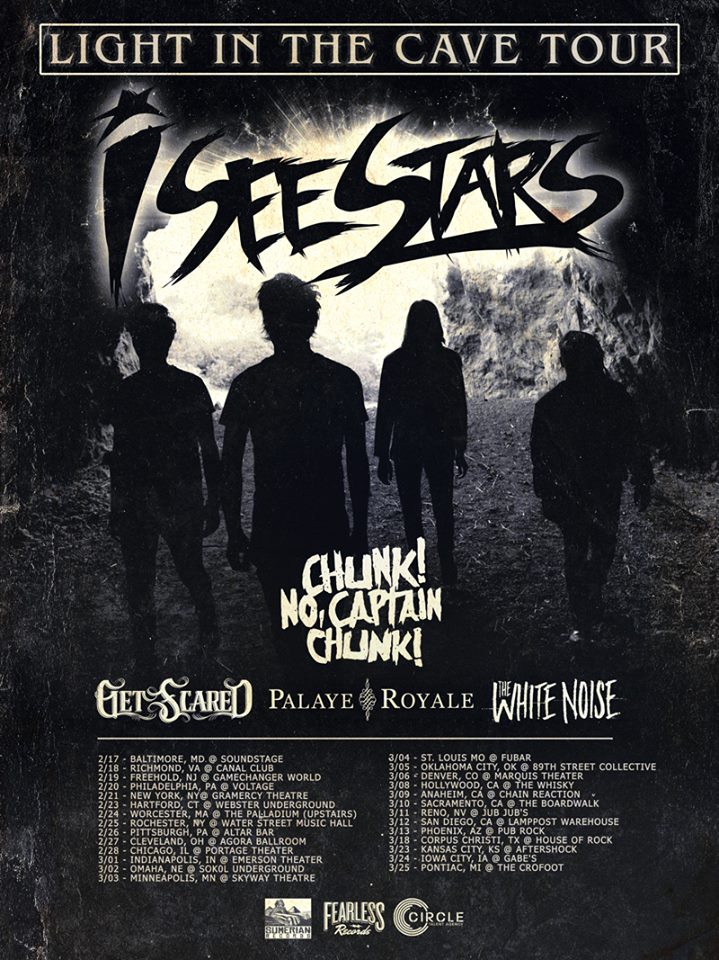 I See Stars announce tour with Chunk! No, Captain Chunk Listen Here