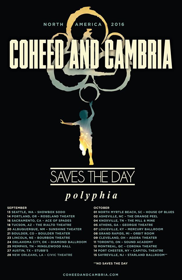 Coheed and Cambria announces tour with Saves The Day and Polyphia