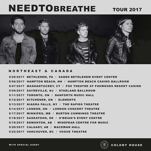 NEEDTOBREATHE announce US and Canadian tour Listen Here Reviews